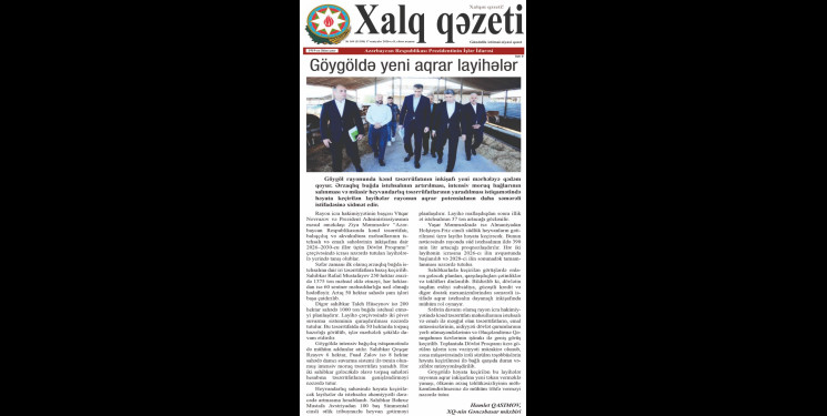 Göygöldə aqrar sektorun inkişafı mediada işıqlandırılıb
