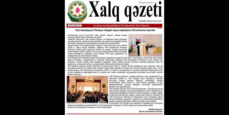 YAP Göygöl rayon təşkilatının XII konfransı mediada işıqlandırılıb